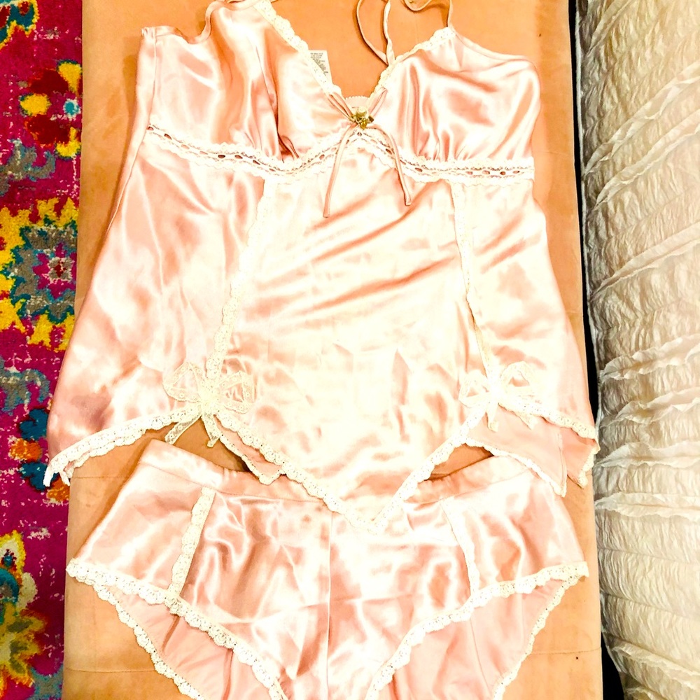Sexy blush PJ set, delicate details